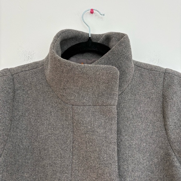 J Crew Mercantile Wool Blend Gray Overcoat Full Zip Old Money Preppy Size 0 - Picture 3 of 13